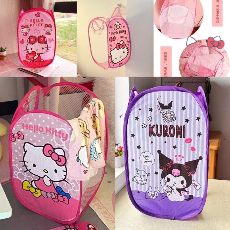 Home Edit Bathroom Storage - Kawaii Cartoon Foldable Laundry Basket Cute