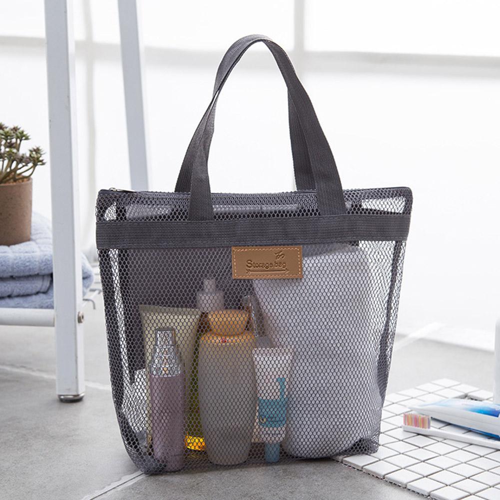 Home Bathroom Organizer - Mesh Makeup Toiletry Storage Bags Handbags