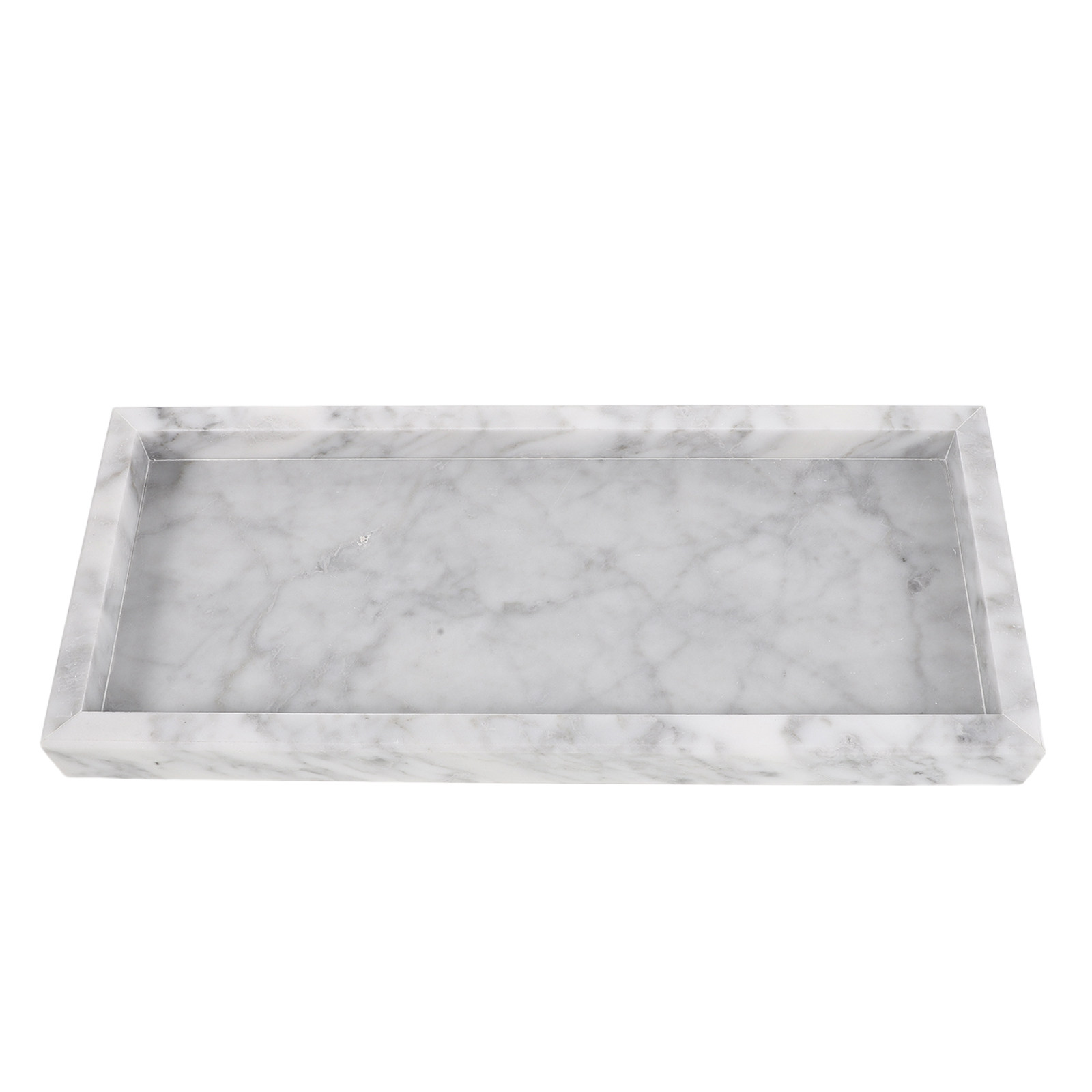 Home Bathroom Organizer - Marble Tray Rectangle for Bathroom Vanity
