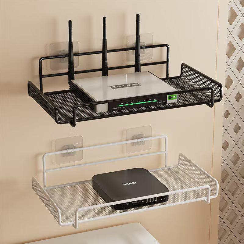 Home Bathroom Organizer - Stainless Steel Wall-Mounted Router Shelf No