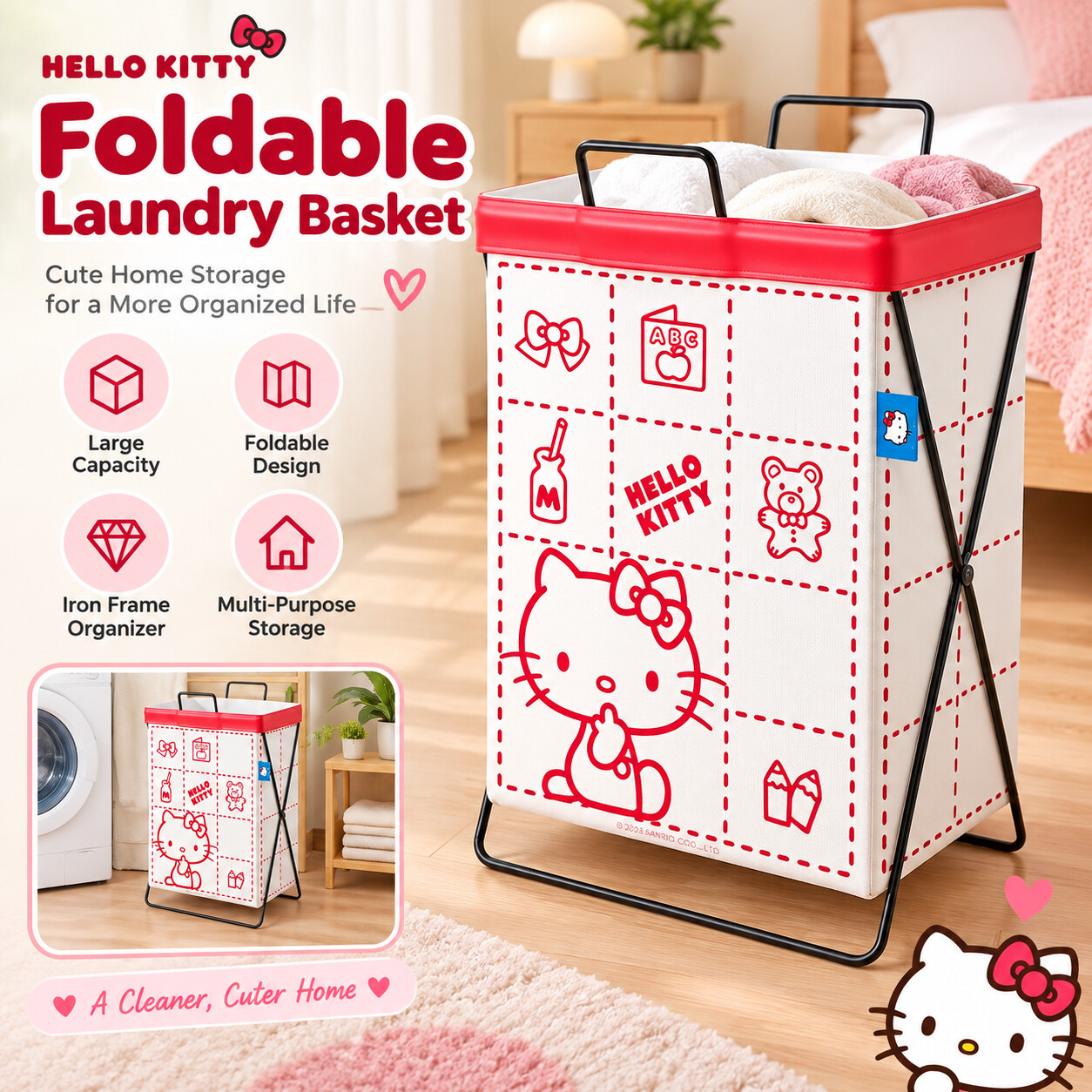 Home Edit Bathroom Storage - Cinnamoroll Kuromi Sanrio Steel Frame Clothes
