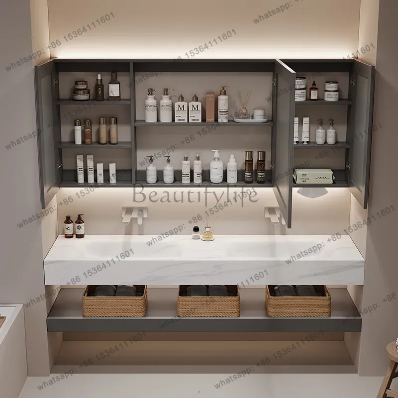 Home Bathroom Vanity Combo - LSSimple Luxury Bathroom Storage Cabinet High
