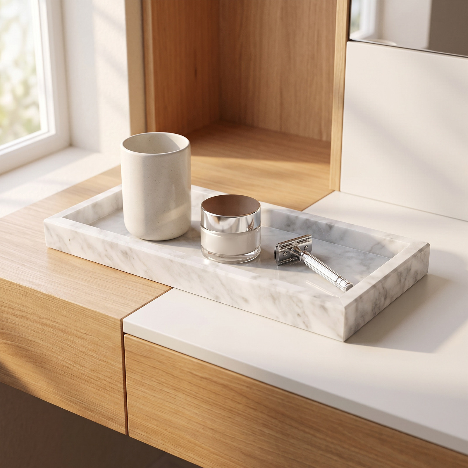 Marble Tray Rectangle for Bath - Home Bathroom Organizer review and price