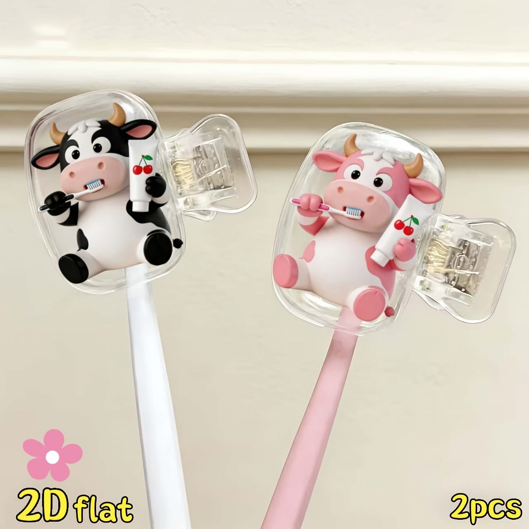 2pcs Cow Toothbrush Holder Tra - Home Essentials Bathroom Storage review and price