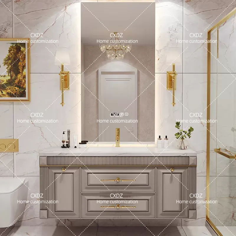 American Oak Rock Slab Seamles - Home Bathroom Vanity Combo review and price